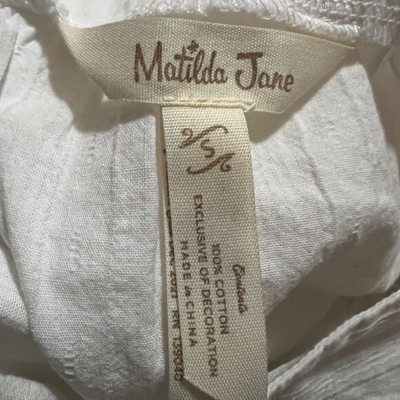 Matilda Jane Enchanted Garden Best-Dressed Embroidered Blouse White Small EUC - Picture 10 of 11